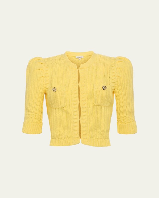 Delilah Cropped Textured Cardigan